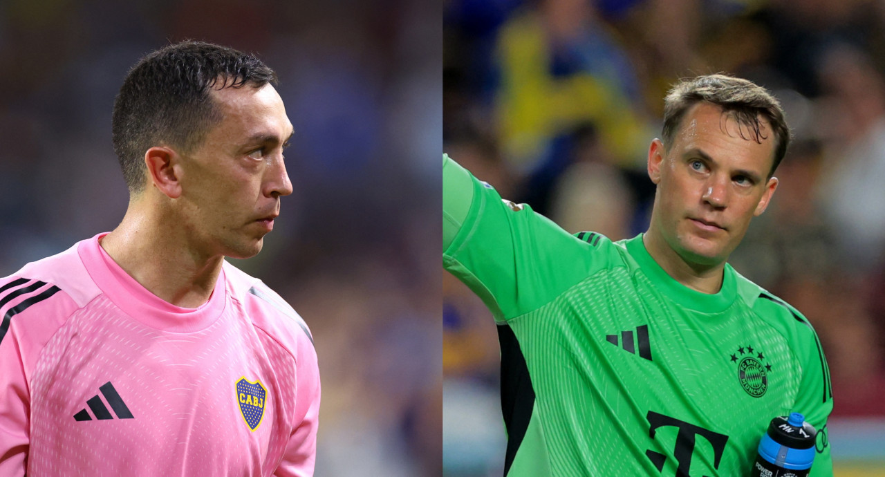 Agustín Marchesín elogió a Manuel Neuer tras el Boca-Bayern del Mundial de Clubes. Fotos: Reuters/Hannah Mckay/Sam Navarro