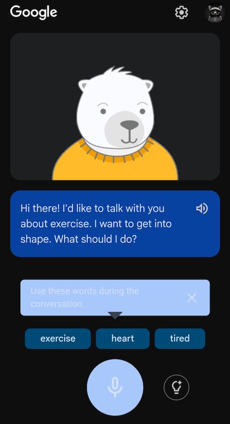 Imágenes de la plataforma para aprender inglés en Google. Foto: Google.