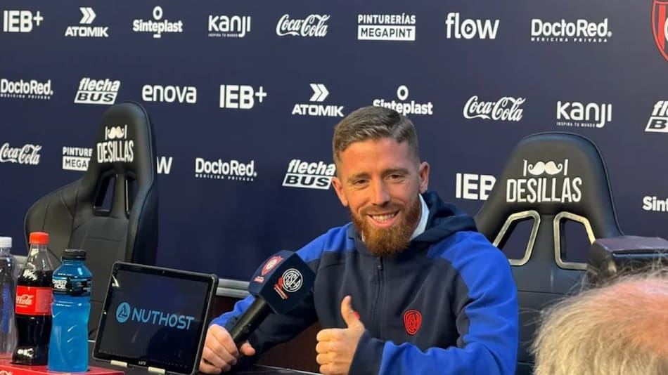 Conferencia de prensa de Iker Muniain en San Lorenzo. Foto: NA/Juan Ignacio Estevez