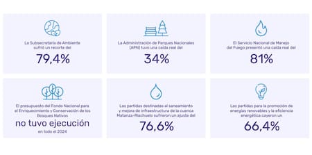 Ejecución del Presupuesto en ambiente. Fuente: Monitor Ambiental de la Fundación Ambiente y Recursos Naturales (FARN)