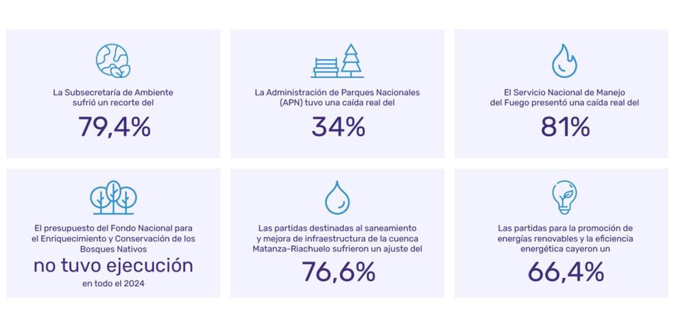 Ejecución del Presupuesto en ambiente. Fuente: Monitor Ambiental de la Fundación Ambiente y Recursos Naturales (FARN)