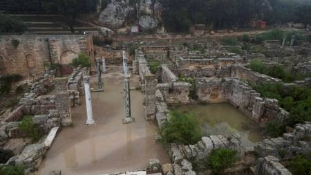 La ciudad de Shahhat cubierta por agua luego del ciclón en Libia. Foto: Reuters.