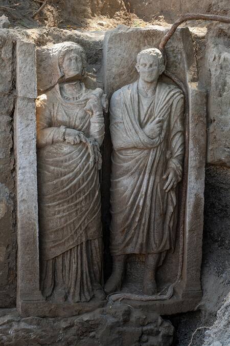 Hallazgo en una tumba monumental de Pompeya. Foto: EFE.