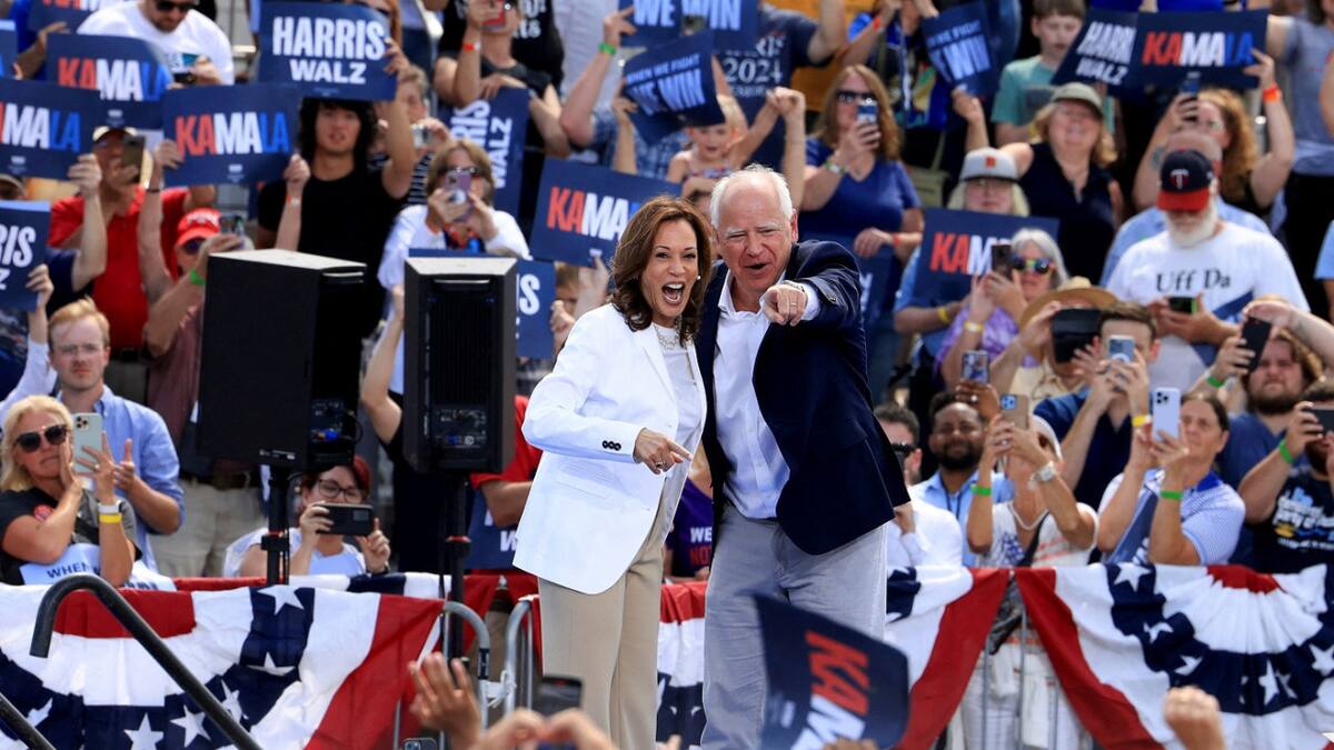 Kamala Harris y Tim Walz. Foto: Reuters