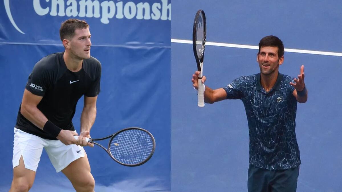 Federico Gómez y Novak Djokovic. Foto: NA.