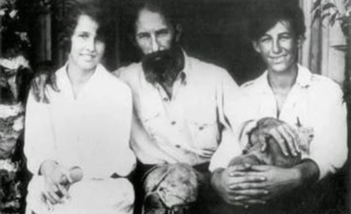 Horacio Quiroga y sus dos hijos mayores