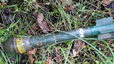 Granada de fusil halladas durante un operativo en el microcentro porteño. Foto: NA.