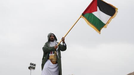 Protesta en Palestina contra Israel y Estados Unidos. Foto: EFE.