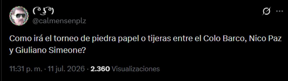 Meme de X por el partido de Argentina.