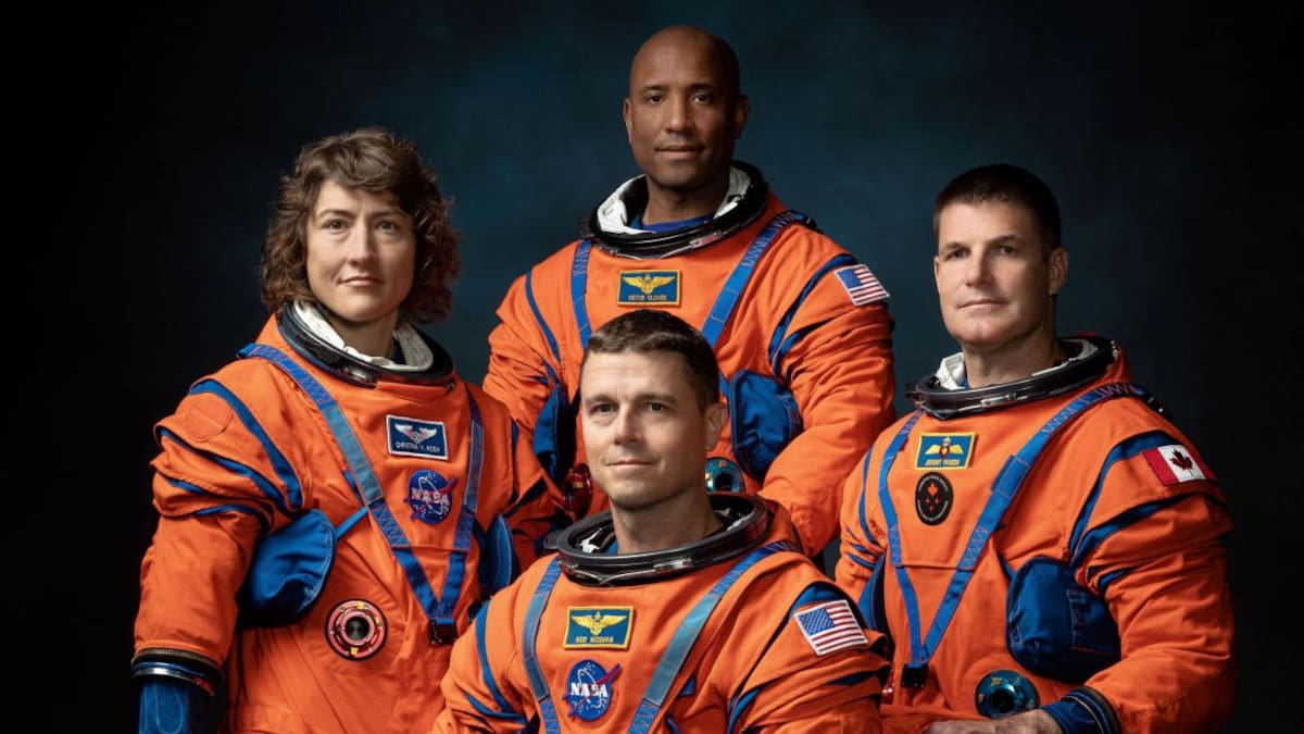 Los cuatros astronautas que participarán de la misión lunar Artemis II. Foto: Reuters.