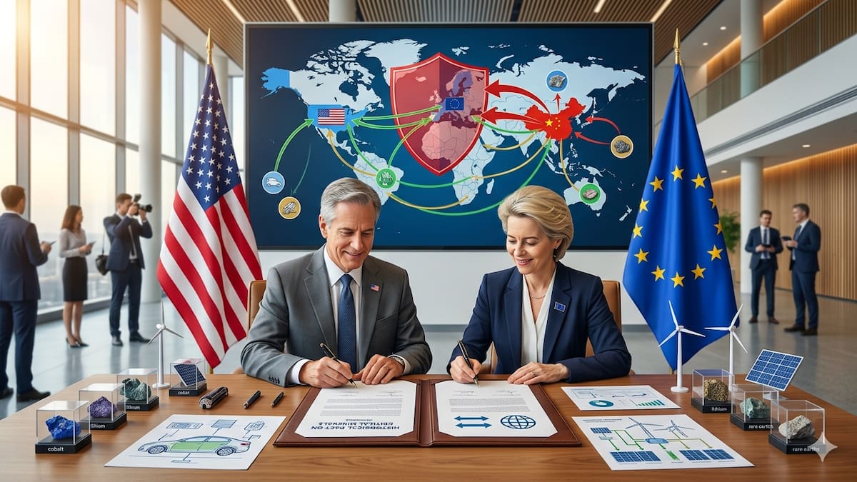 Estados Unidos y la Unión Europea cierran un acuerdo para frenar el poder de China sobre los minerales críticos.