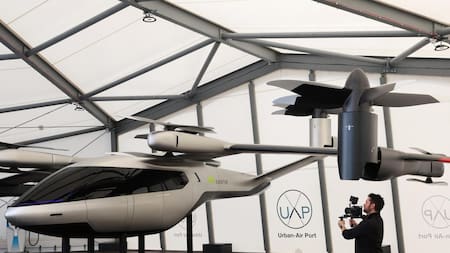 Puerto para drones y futuros taxis voladores, Reino Unido, AFP