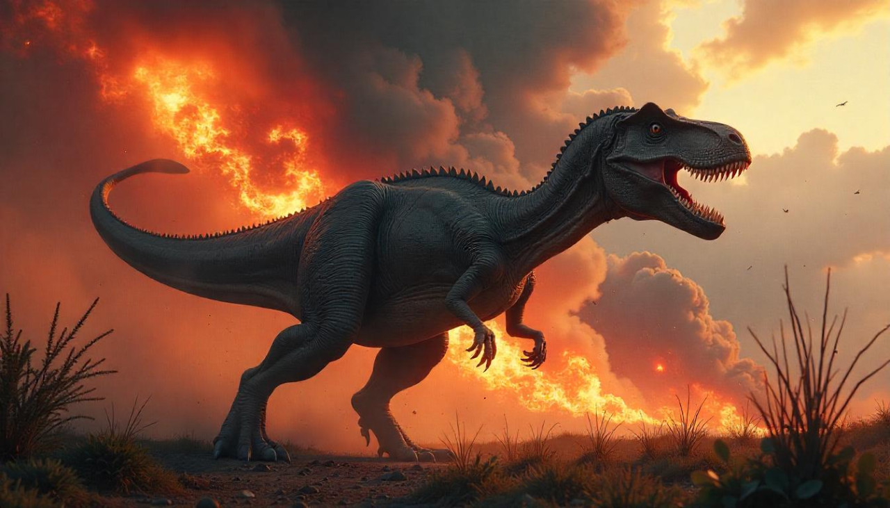 Extinción de los dinosaurios. Foto: IA Freepik