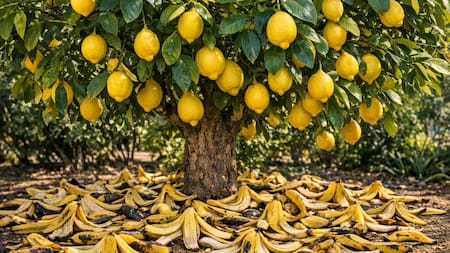 Limonero fuerte y sano: el truco natural con cáscaras de banana que pocos conocen