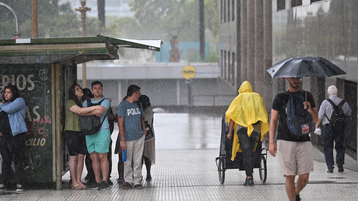 Lluvia en Buenos Aires. Foto: Télam.