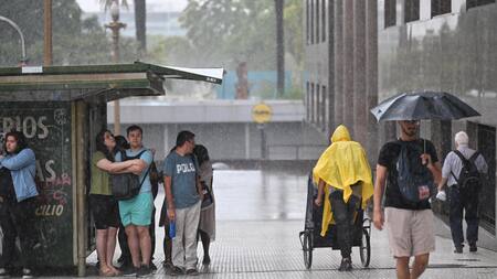 Lluvia en Buenos Aires. Foto: Télam.