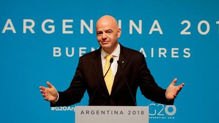 Gianni Infantino, presidente de FIFA, en la Cumbre del G20