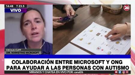 Cecilia Cuff sobre aplicación para chicos con autismo, Canal 26