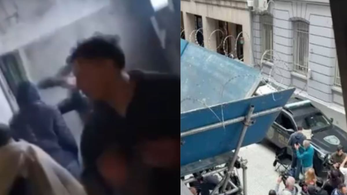 Video: las imágenes del policía que un grupo de presos tomó como rehén en una comisaría de CABA