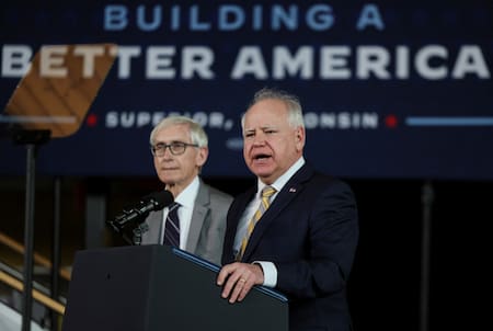 Tim Walz, candidato a vicepresidente de Estados Unidos. Foto: Reuters.