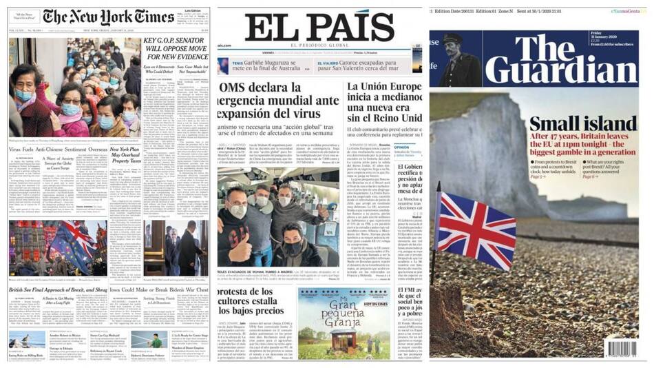 Tapas de diarios, viernes 31 de enero de 2020