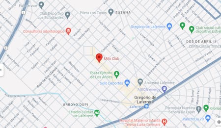 El lugar donde está ubicado el boliche. Foto: Google Maps.