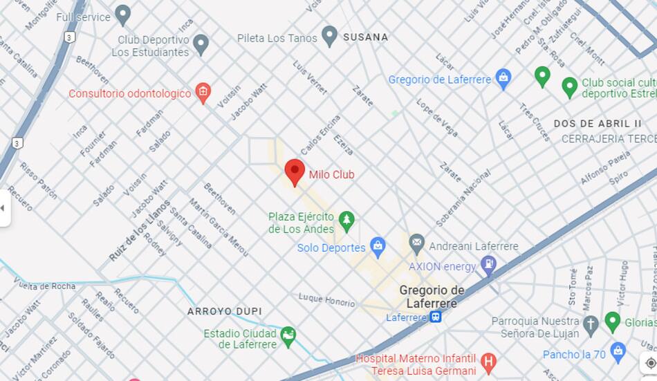 El lugar donde está ubicado el boliche. Foto: Google Maps.