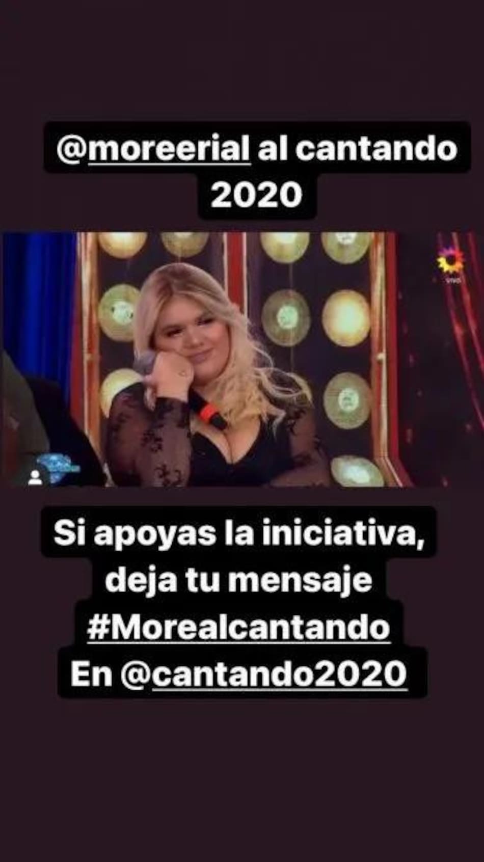 Morena Rial en Cantando 2020