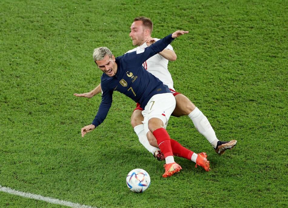Francia vs Dinamarca, Qatar 2022. Foto: REUTERS
