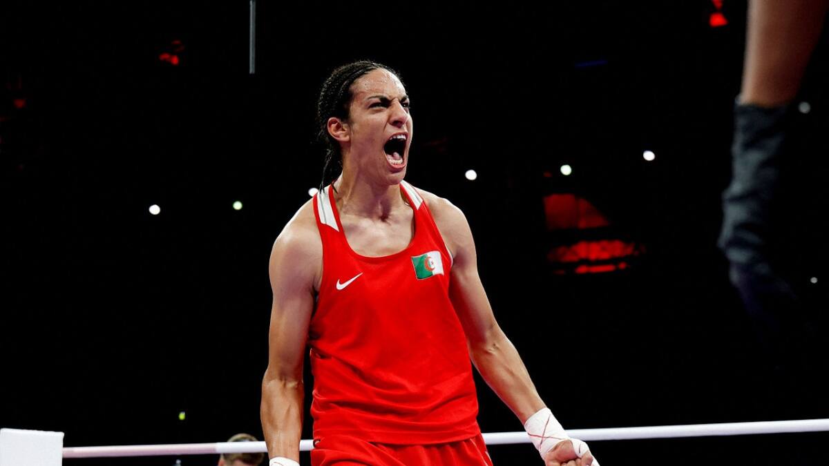 La boxeadora argelina Amine Khelif; París 2024. Foto: Reuters.