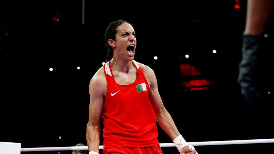La boxeadora argelina Amine Khelif; París 2024. Foto: Reuters.
