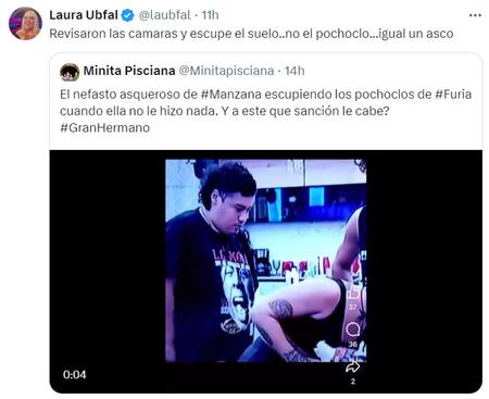 La aclaración de Laura Ubfal respecto a la actitud de Manzana. Foto: X.