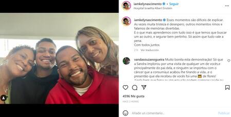 La publicación de la hija de Pelé. Foto: Instagram.