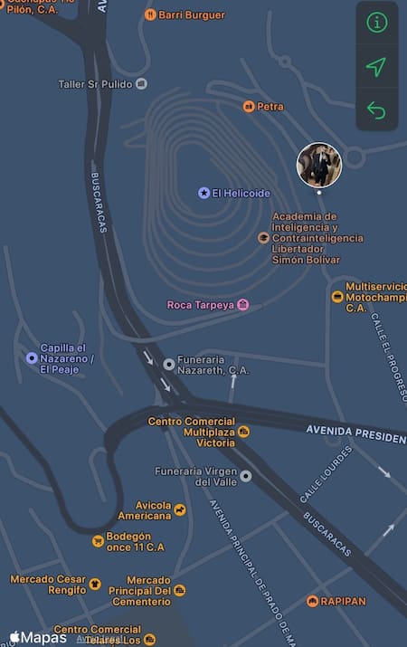 Última ubicación del dirigente opositor Biagio Pilieri, secuestrado en Venezuela.