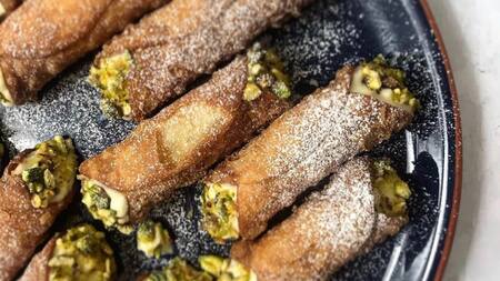 Cannoli de pistacho. Foto: Instagram @frutosdelsolpistachos