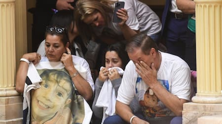 La emoción de Ramón Dupuy, el abuelo de Lucio. Foto: Télam.