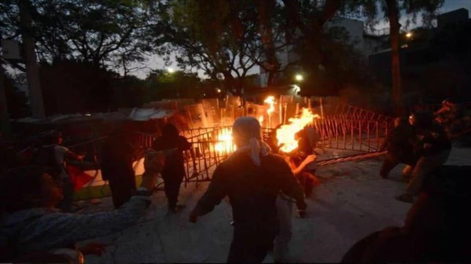 Protestas propalestinas en México. Foto X.