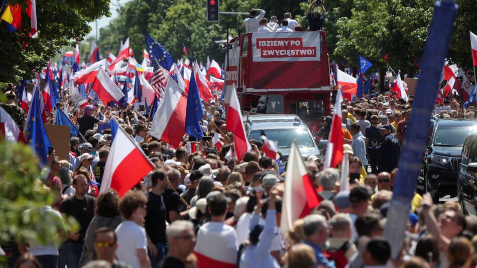 Manifestaciones contra el Gobierno en Polonia. Foto: Reuters.
