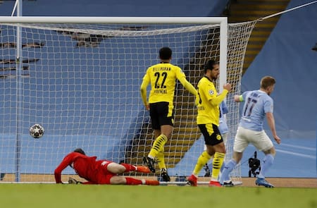 Festejo del Manchester City ante el Borussia Dortmund por Champions League, REUTERS