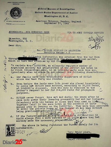 Adolf Hitler en el Edén Hotel de Córdoba, documento del FBI que anticipó su llegada, Ida Eichhorn
