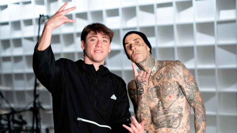 Paulo Londra y Travis Barker. Foto: Rolling Stone