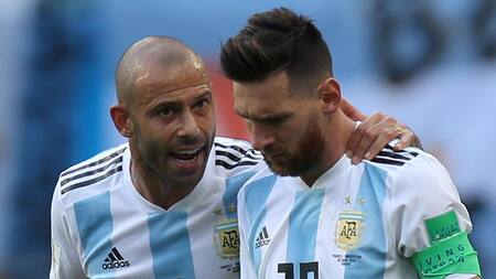 Mascherano y Messi, Selección Argentina, fútbol, NA