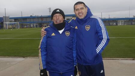 Miguel Ángel Russo y Juan Román Riquelme.