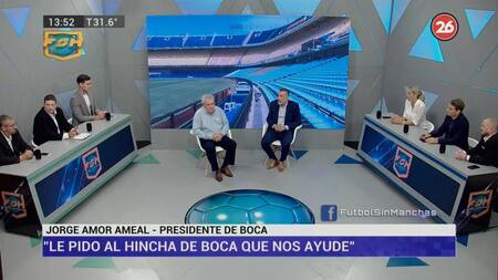 Jorge Amor Ameal en Fútbol Sin Manchas, Canal 26