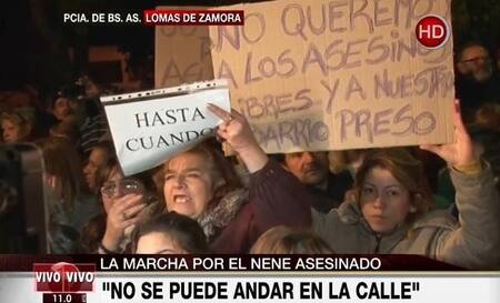 Marcha en Lomas de Zamora - crimen del nene de tres años