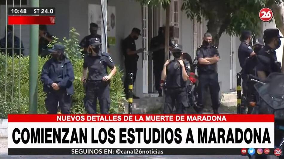 Muerte de Diego Maradona, pericias toxicológicas, Canal 26