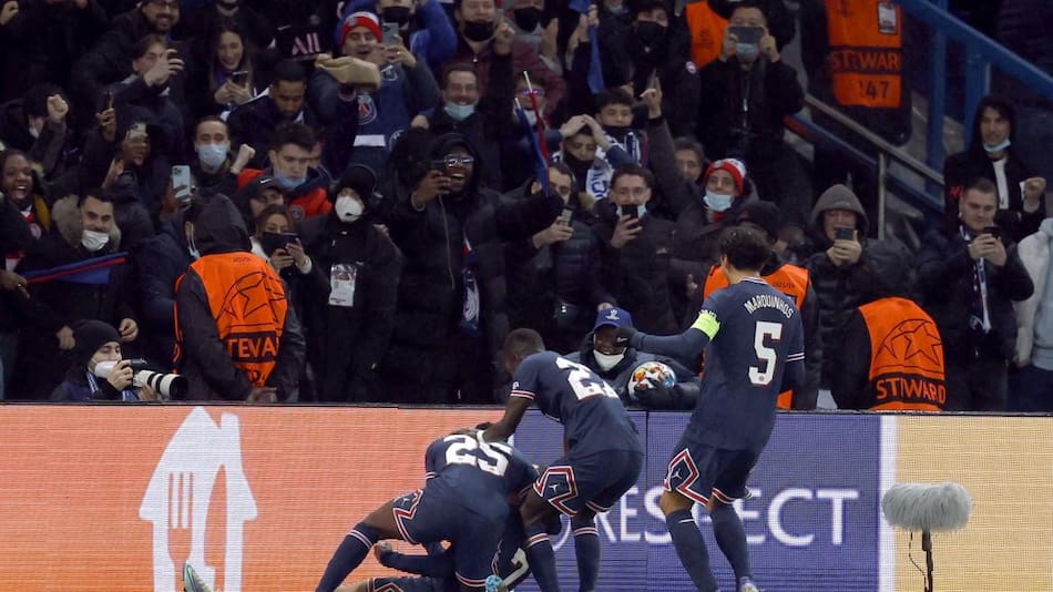 Festejo del PSG ante el Real Madrid por la Champions League, REUTERS