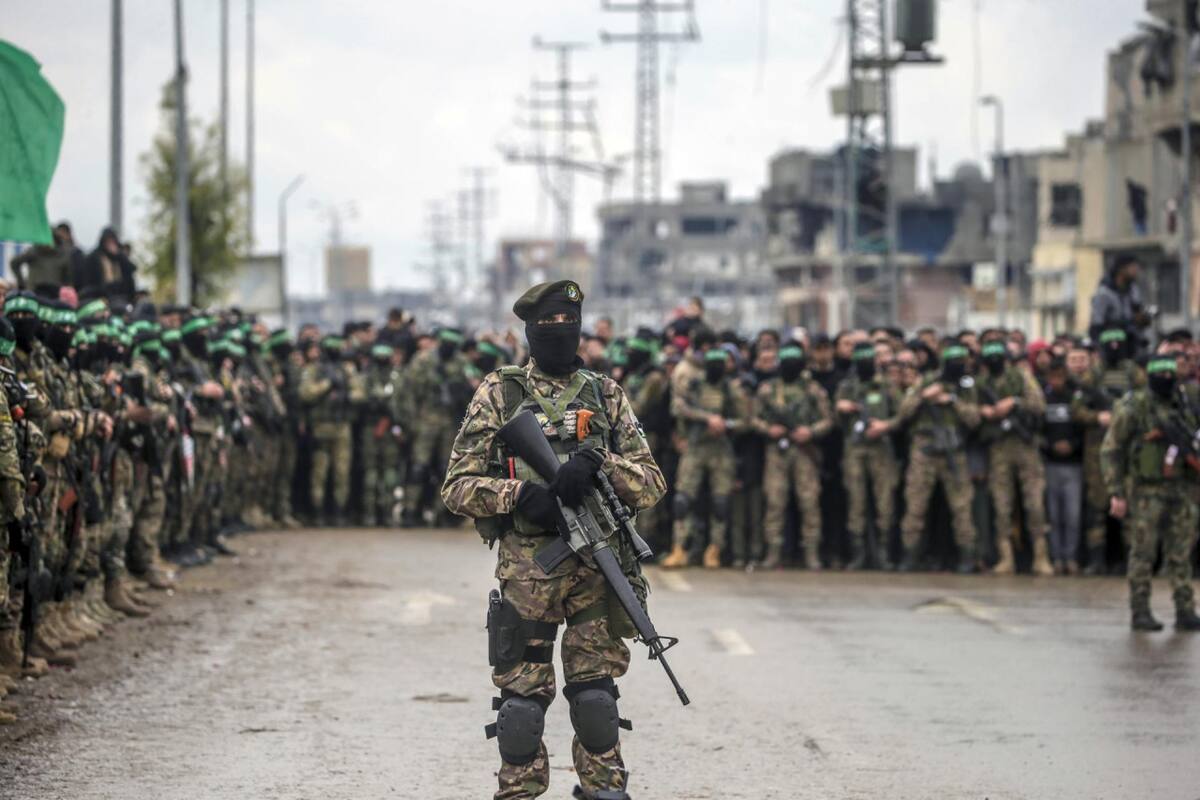Terroristas de Hamás. Foto: EFE/Mohammed Saber