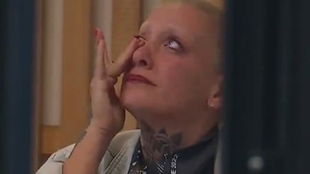 Furia llorando luego del "Congelados" en Gran Hermano. Foto: captura.