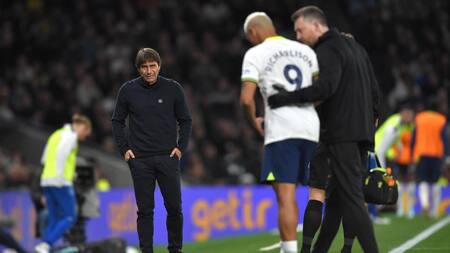 Lesión de Richarlison en Tottenham. Foto: EFE